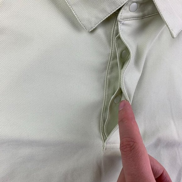 Lululemon Mens Shirt Medium Yellow Stretch Golf Polo Classic Fit Breathable - Picture 3 of 7